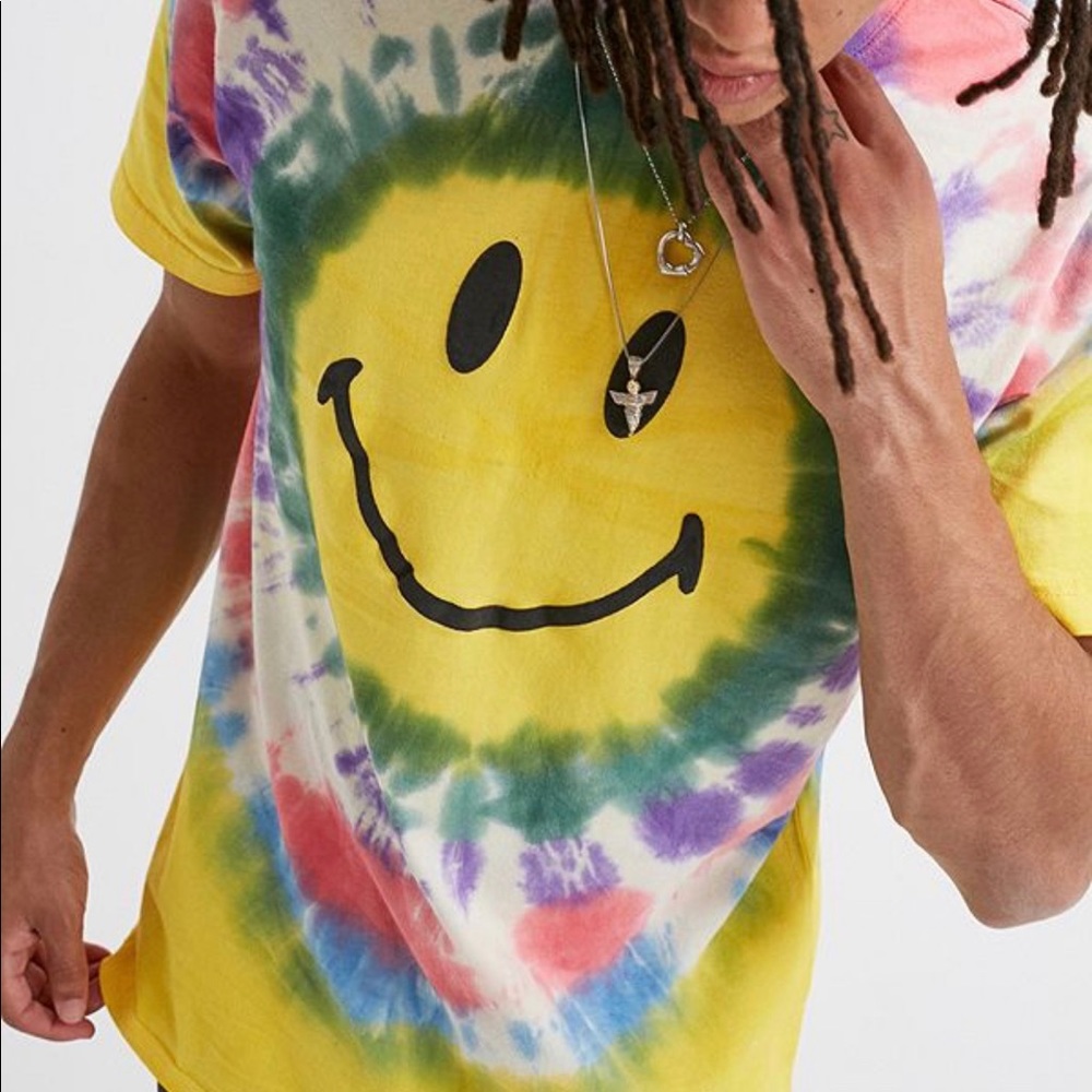 Tie dye smiley face shirt from Urban Outfitters
